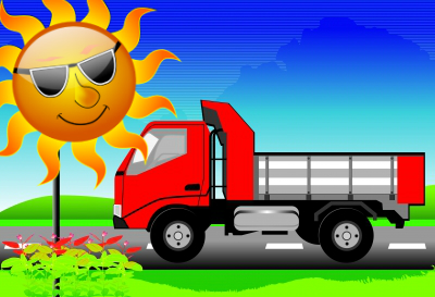 SUN WITH TRUCK